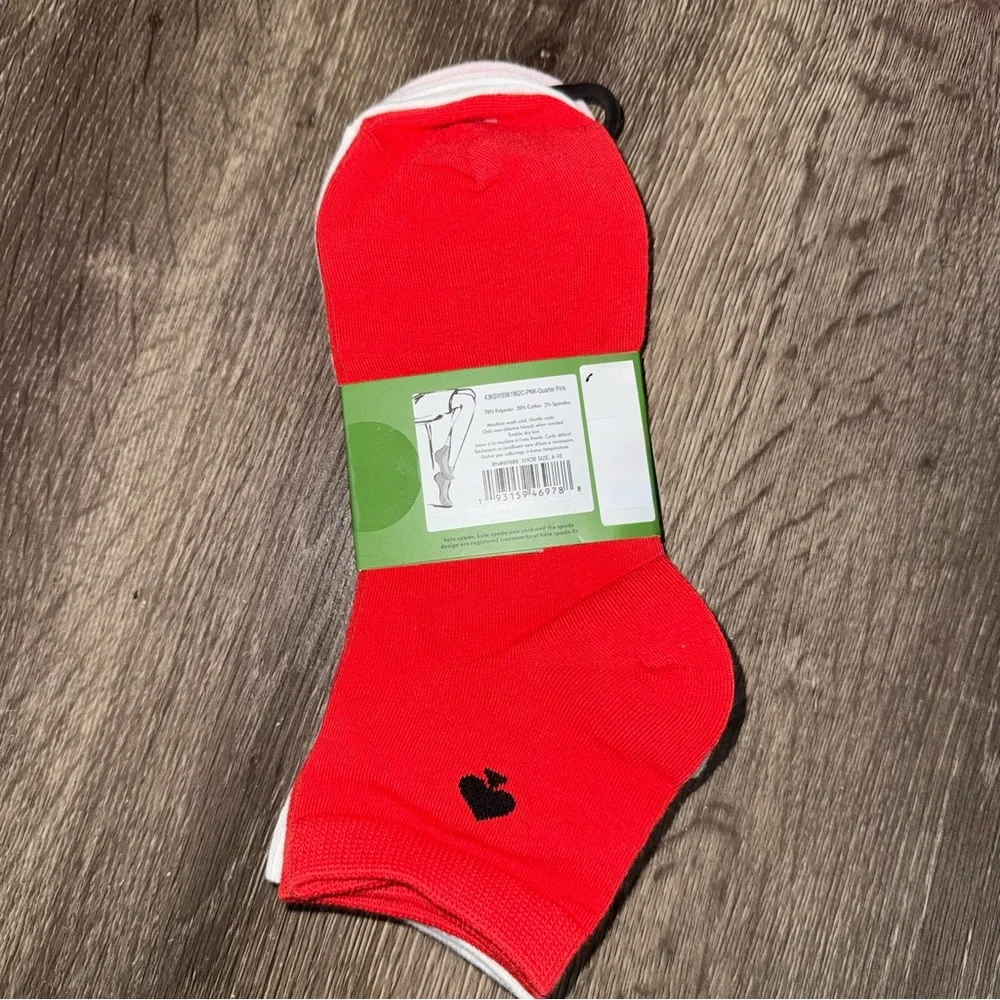 🆕 Kate Spade New York Strawberry Quarter Socks 3 Pack Women’s Shoe Size 4–10